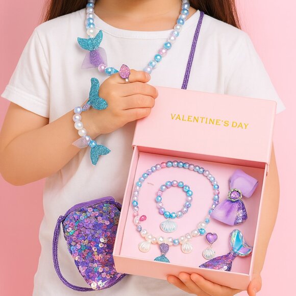 Dress Up for Girls Kids Birthday 7 pieces of mermaid jewelry supplies - Picture 7 of 7